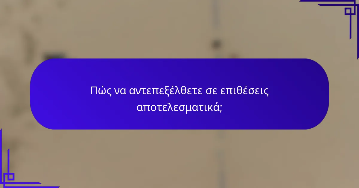 Πώς να αντεπεξέλθετε σε επιθέσεις αποτελεσματικά;